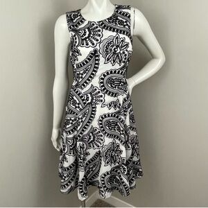 Tommy Hilfiger Black and White Paisley A-Line Mini Dress